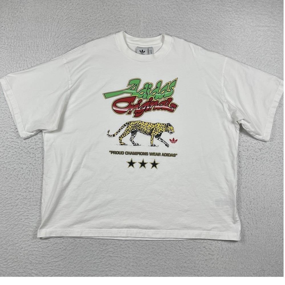 Adidas Shirt Mens XXL White Originals Champions Graphic Tee Casual Streetwear